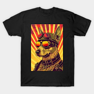 Psychedelic Dog wearing sunglasses T-Shirt